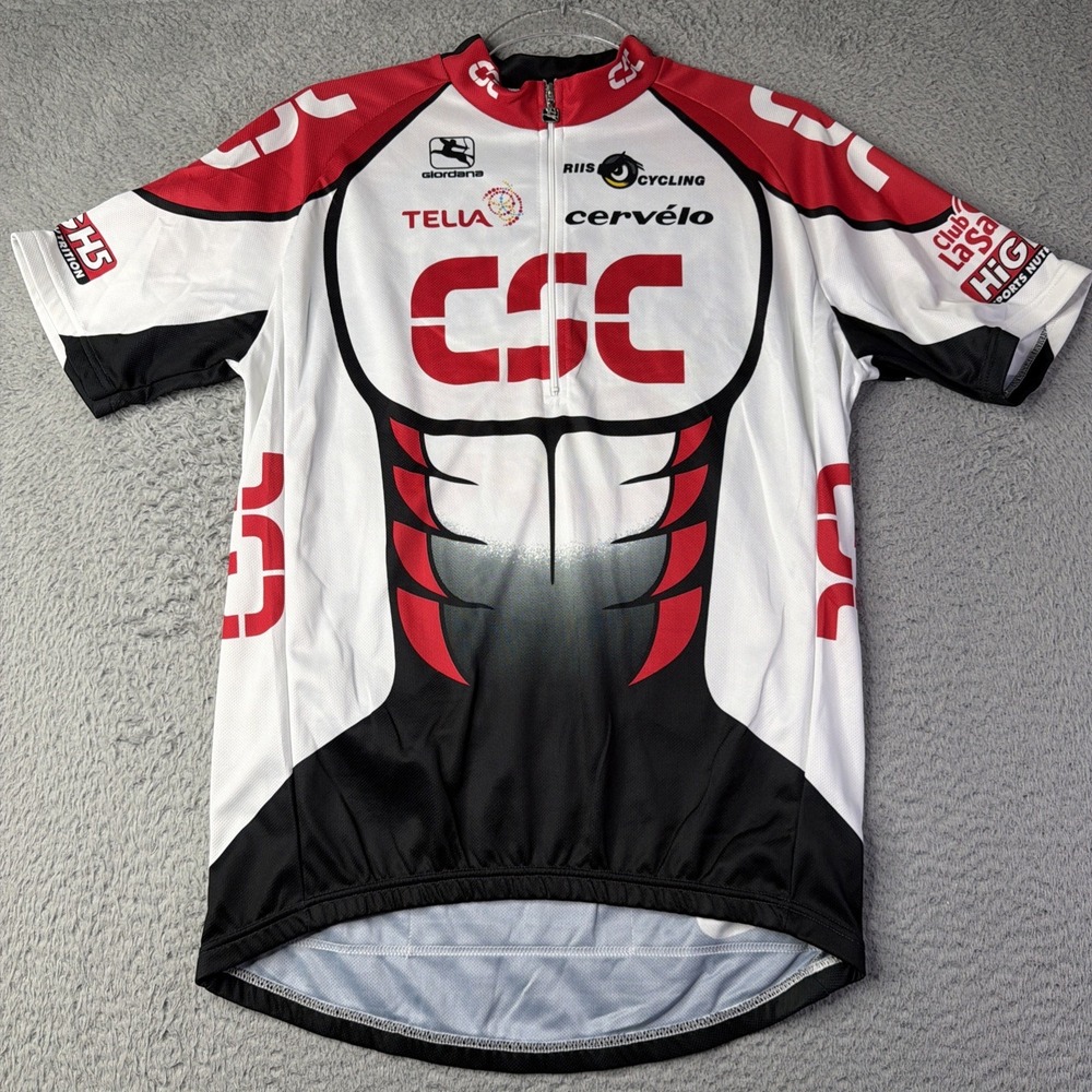 Mens GIORDANA CSC Cycling Team Italy Jersey 1/4 PULL ZiP Tour large